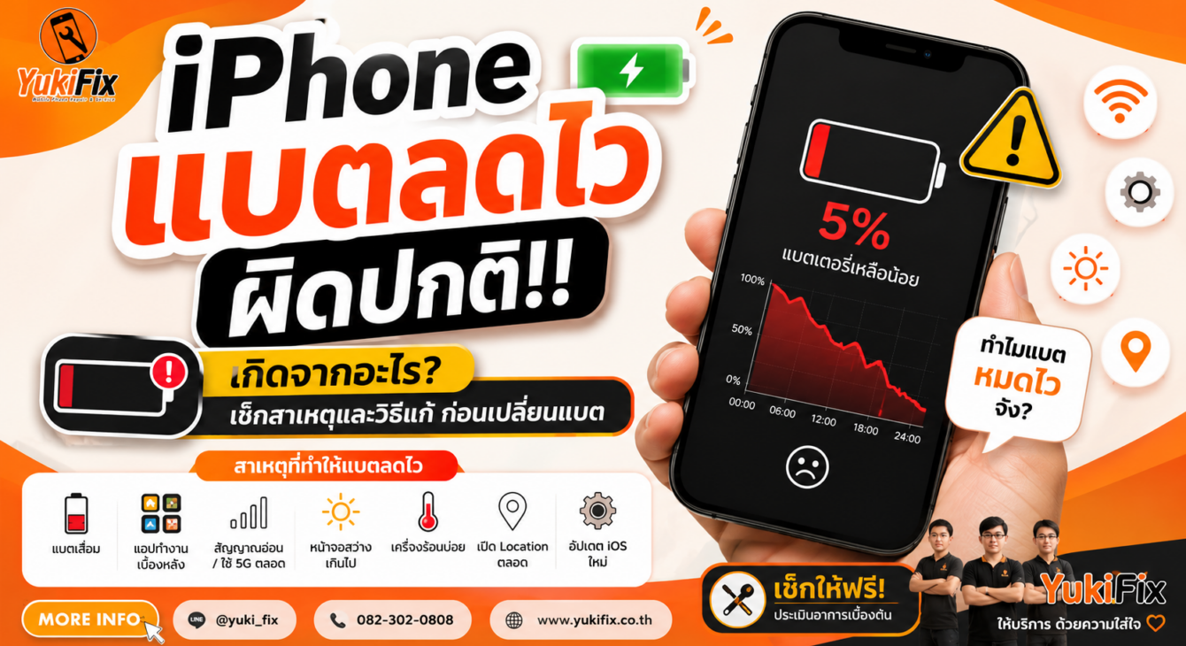 iPhone แบตลดไวผิดปกติ iPhone แบตลดไวผิดปกติ