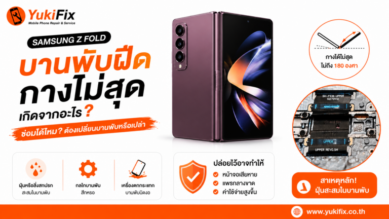 Samsung Z Fold บานพับฝืด กางไม่สุด เกิดจากอะไร? ซ่อมได้ไหม